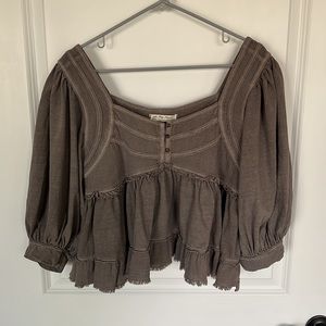 NWT Free People We The Free Grey Top.
